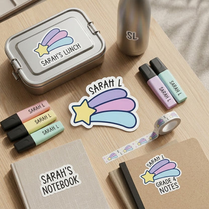 30-Pack Waterproof Customizable Name Labels